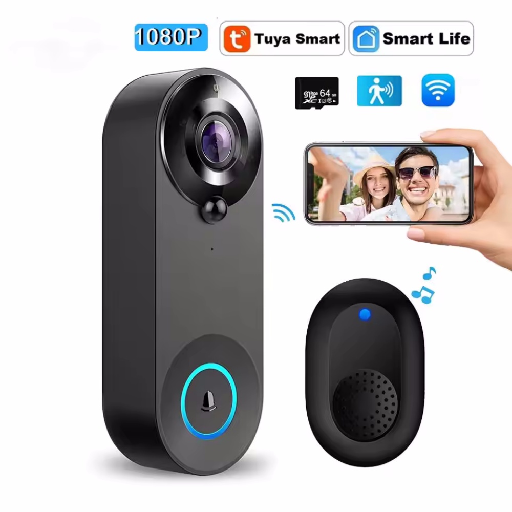 Home Security La - Tuya Bezprzewodowy Dzwonek do Drzwi WiFi