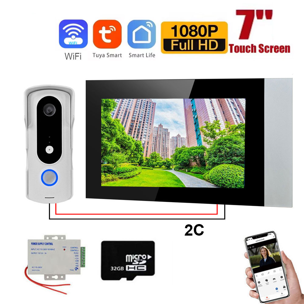 Home Security Cameras Uk - 2-przewodowy inteligentny dom Tuya Wifi 1080P