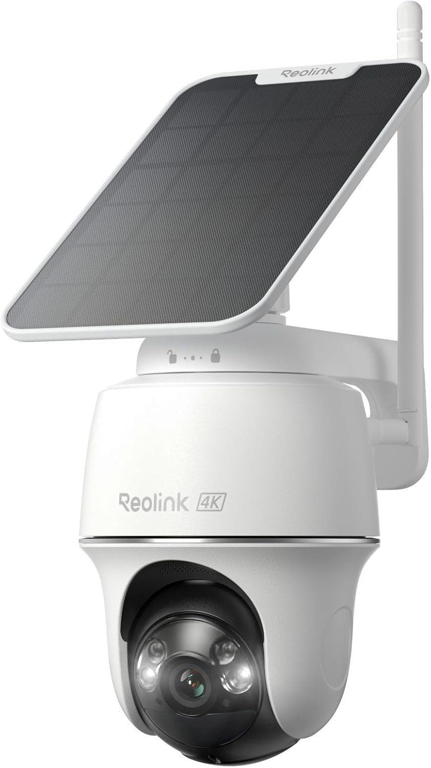 Home Security Cameras No Subscription - Kamera solarna 4K do monitoringu zewnętrznego,