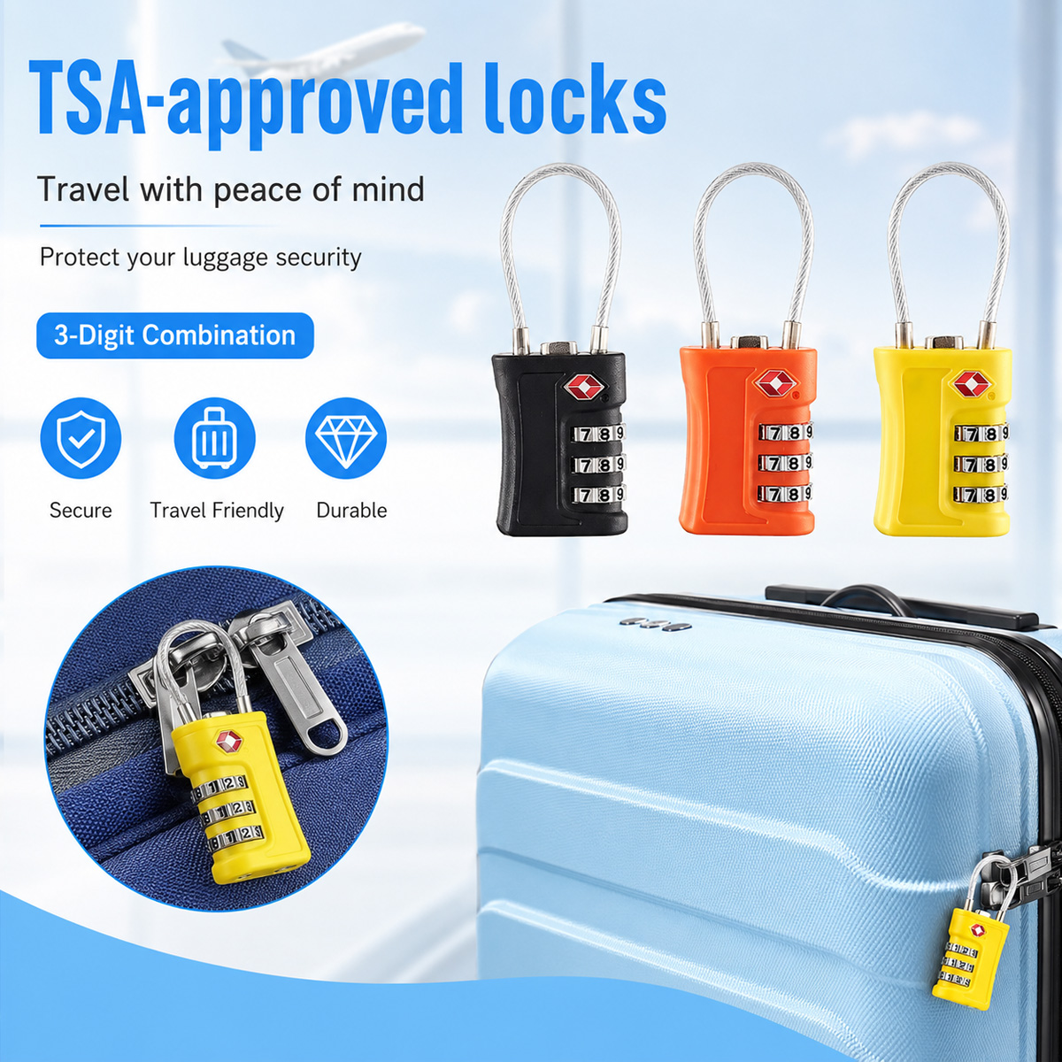 Home Security Locks - Zamek do bagażu zatwierdzony przez TSA,