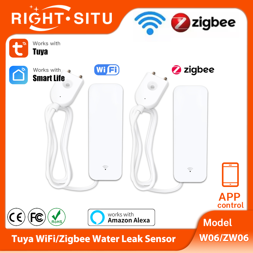 Home Security Devices - Czujnik zalania Tuya WiFi Zigbee, inteligentny