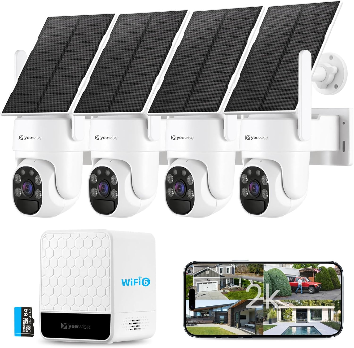 Home Security Cameras No Subscription - Bezprzewodowy zewnętrzny system kamer bezpieczeństwa zasilany