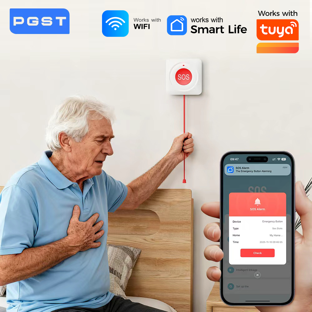 Home Security Devices - Przycisk WIFI Zigbee SOS, kompatybilny z
