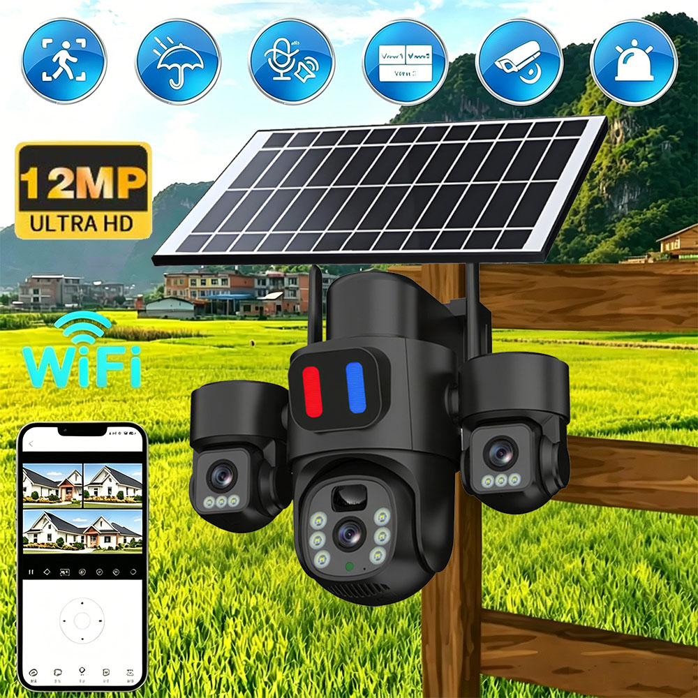 Home Security Cameras Wireless - Zewnętrzna kamera solarna WiFi PTZ z