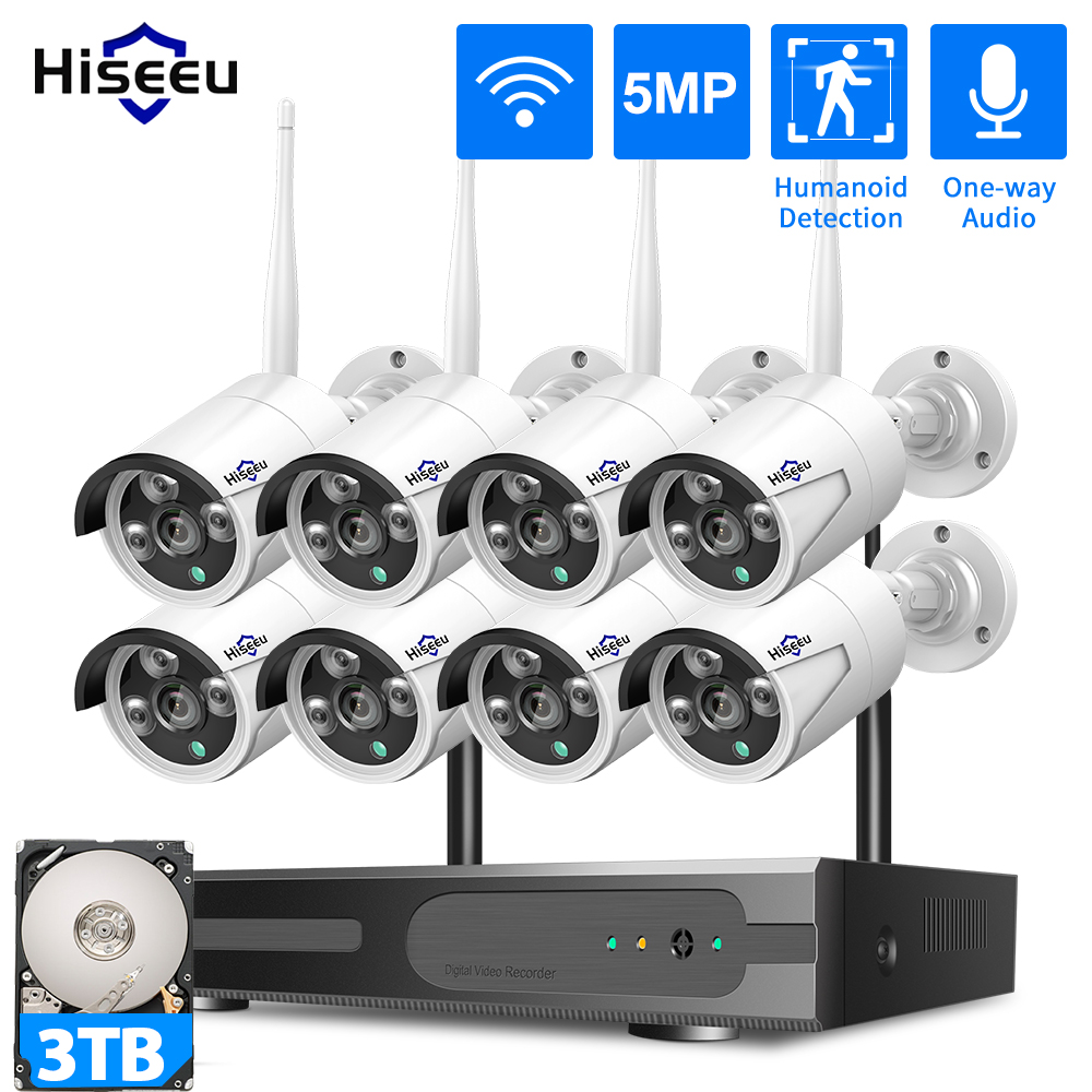 Home Security And Monitoring - Hiseeu 3/5/8MP WiFi System Monitoringu CCTV