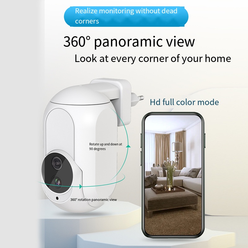 Home Security Google Camera - Kamera Tuya do montażu w gniazdku,