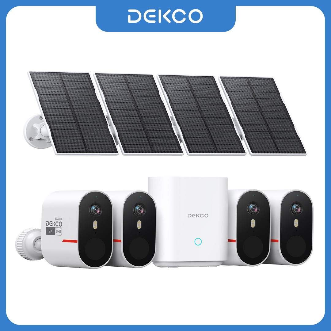 Home Security Cameras Wireless - System kamer solarnych Dekco 3MP WiFi,