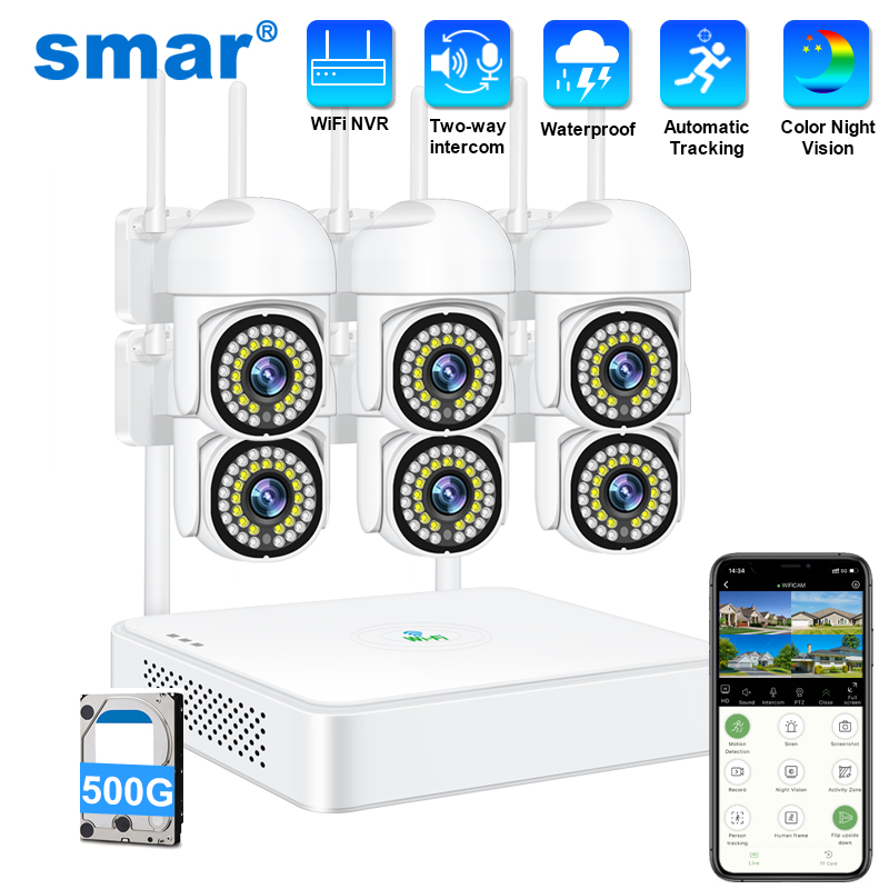 Home Security Cameras Wireless - Bezprzewodowy system kamer bezpieczeństwa CCTV Smar