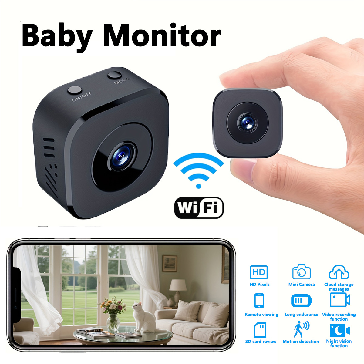Miniaturowa kamera WiFi HD 108 – Home Security And Monitoring recenzja i cena